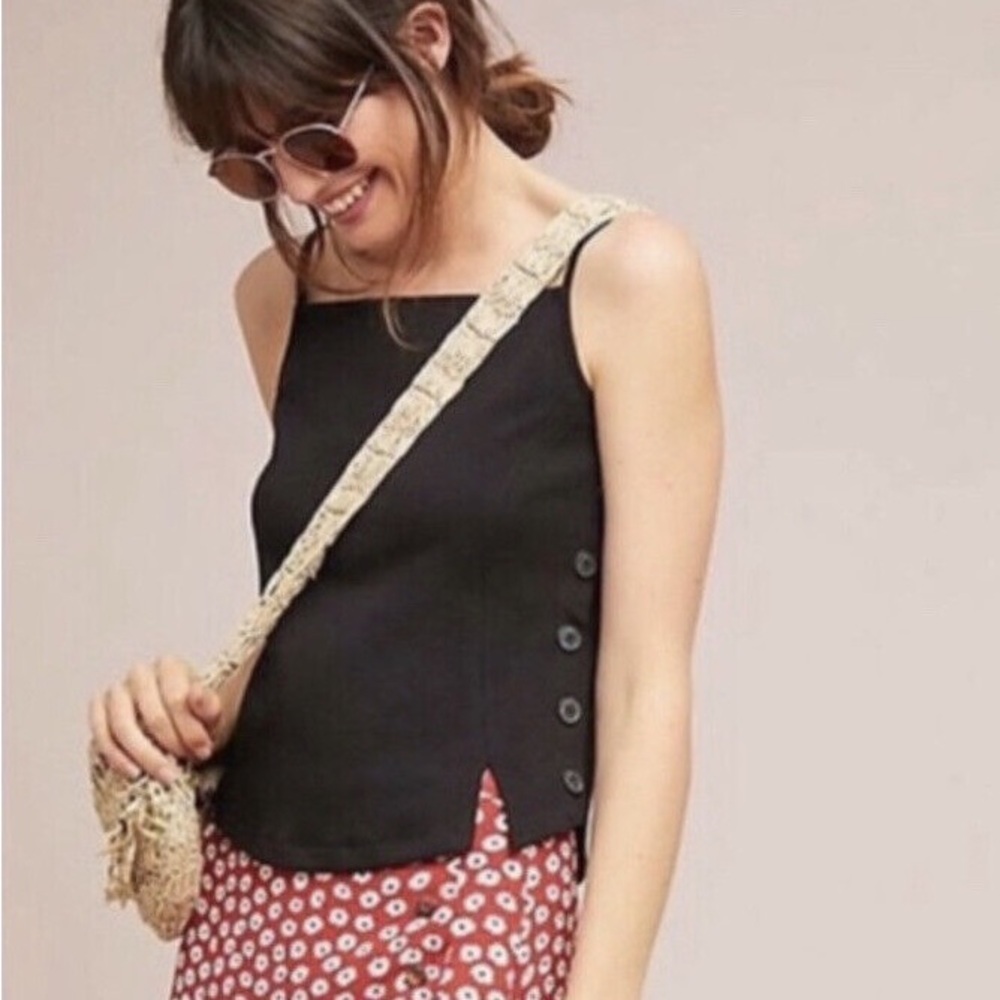 Anthropologie Meadow Rue Side Button Tank